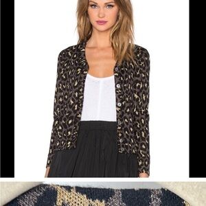 MARC JACOBS-  leopard pattern gold lurex cardigan Size S